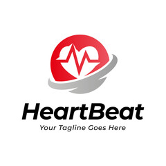Heart beat logo vector, ECG Logo vector illustration.