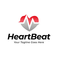 Heart beat logo vector, ECG Logo vector illustration.
