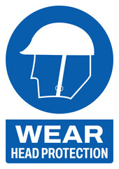 ISO mandatory safety signs v2 tex variation_wear head protection-34 size a4/a3/a2/a1