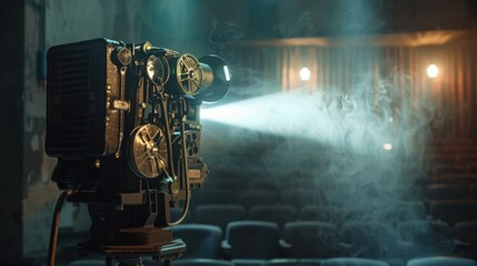 The vintage film projector.
