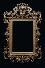 Victorian Gilded Mirror. An ornate, gilded frame with intricate filigree and classical motifs.