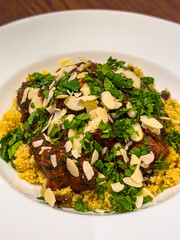 Delicious Haloumi Stew with couscous and Mint
