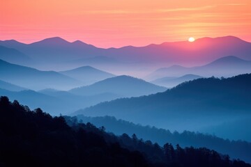 Obraz premium Mountain landscape outdoors sunrise.