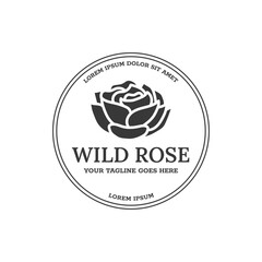 Rose flower logo design illustration