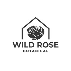 Rose flower logo design illustration