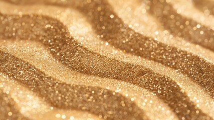 Golden Glitter Sand Background with Sparkling Texture and Wavy Patterns, Perfect for Festive, Luxury, and Glamorous Themes