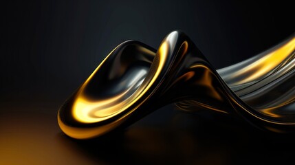 A black and gold abstract wave.
