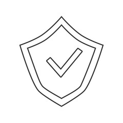 Shield and Check Mark Icon Vector Logo Template
