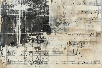 Music notes ephemera border backgrounds drawing paper.