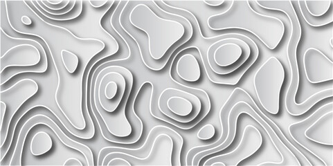 Abstract design with black and white abstract papercut and multi-layer cutout geometric pattern on vector Topographic canyon geometric map relief texture with curved layers beautiful design.