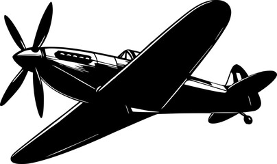 Vintage fighter aircraft, world war two fighter plane 