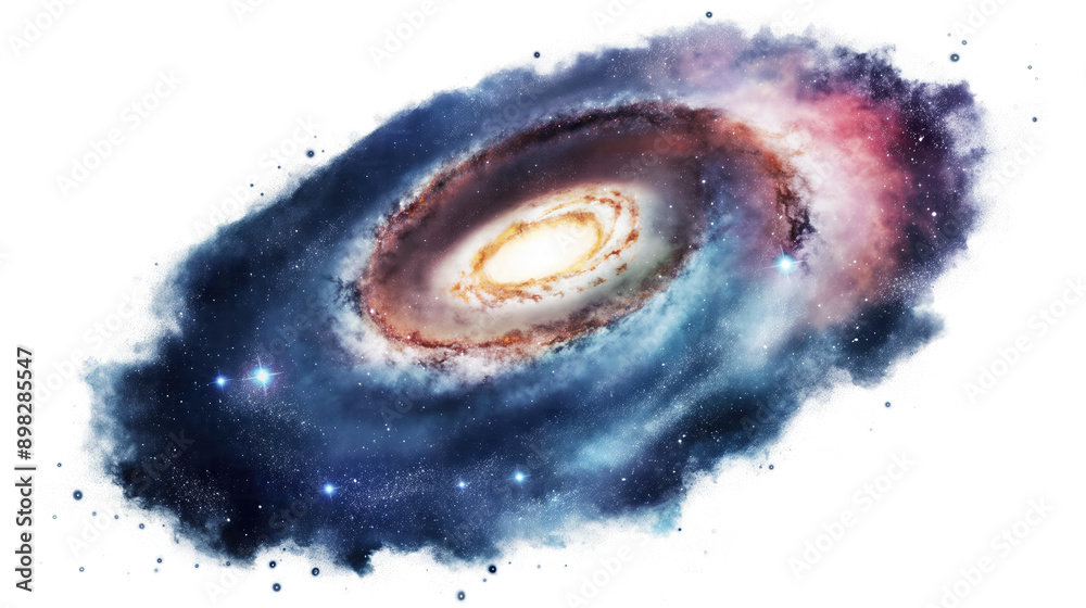 Wall mural A galaxy isolated on transparent white background, clipping path