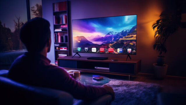 photo of smart tv in living room.