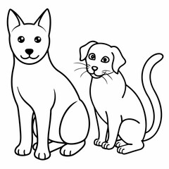 dog and cat vector