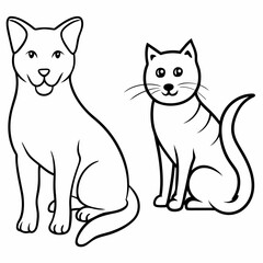 dog and cat vector