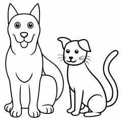 dog and cat vector