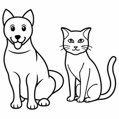 dog and cat vector