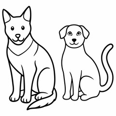 dog and cat vector