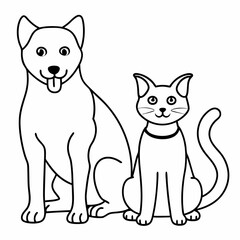 dog and cat vector