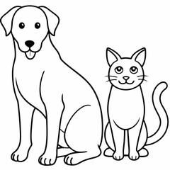 dog and cat vector