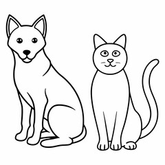 dog and cat vector