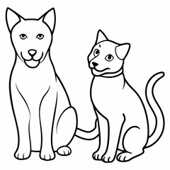 dog and cat vector