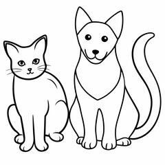 dog and cat vector