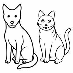 dog and cat vector