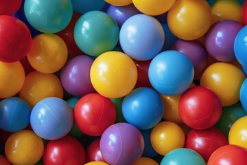 Colorful Ball Pit. Abstract Background with Bright Colours for Children's Playtime