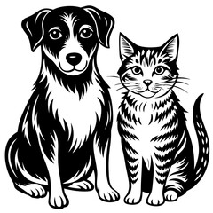 dog and cat vector