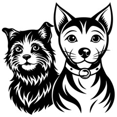 dog and cat vector