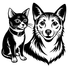 dog and cat vector