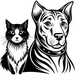 dog and cat vector