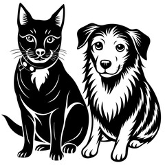 dog and cat vector