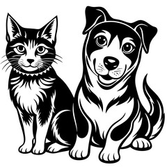 dog and cat vector