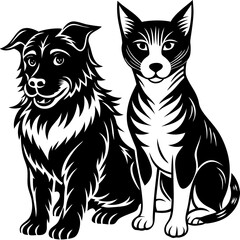 dog and cat vector
