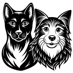 dog and cat vector