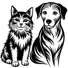 dog and cat vector