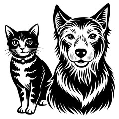 dog and cat vector