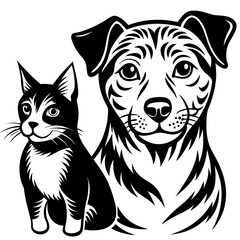 dog and cat vector