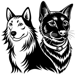 dog and cat vector