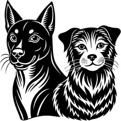 dog and cat vector