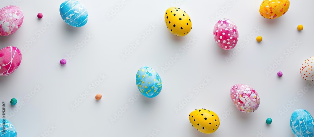 Aufkleber colorful easter eggs on white background create a stylish image suitable for various uses featuring 