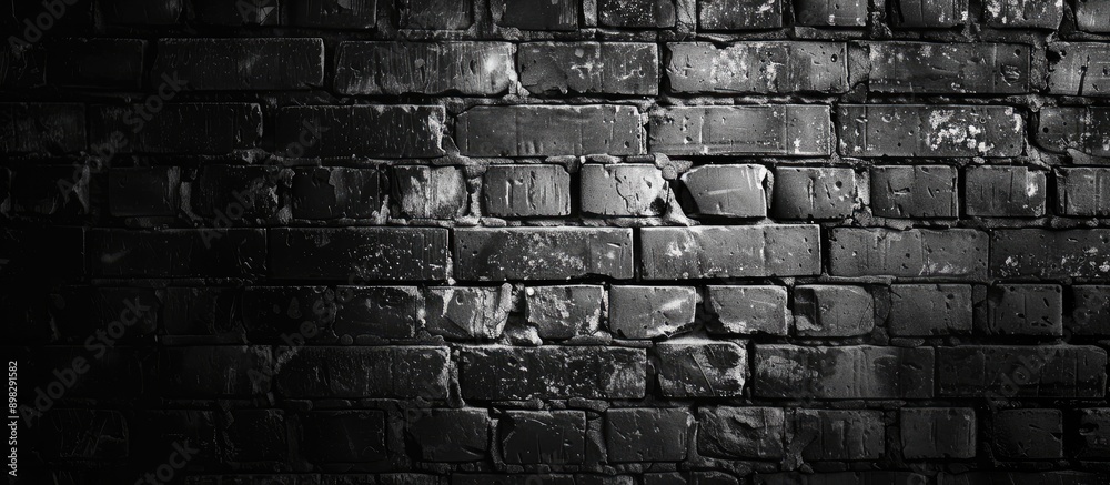 Poster background of a brick wall with black and grey color tones suitable for copy space image