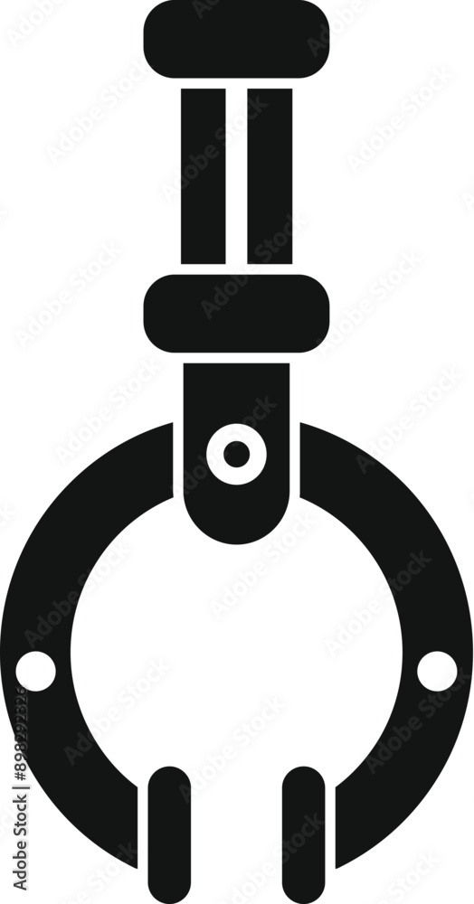 Poster black silhouette icon of a robotic arm gripping, perfect for industrial and technology designs