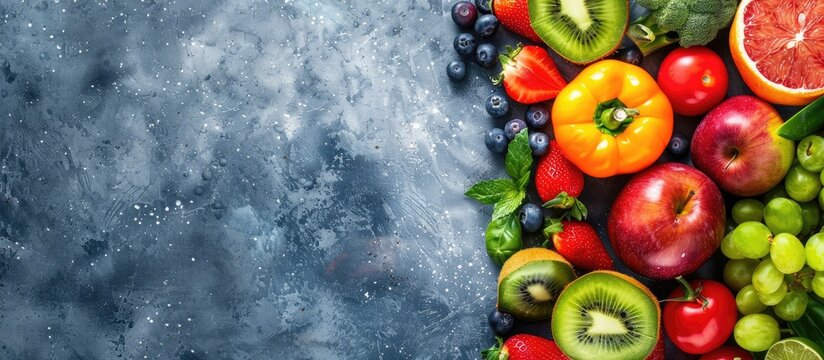 Boost your immune system with fruits and vegetables Healthy eating background featuring a copy space image