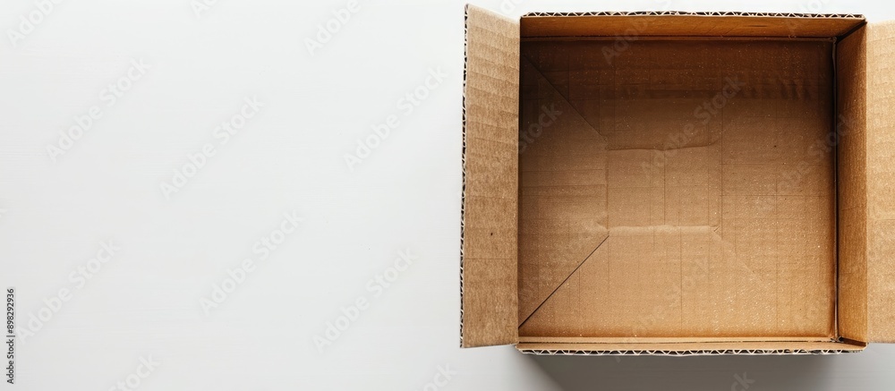 Aufkleber A cardboard box on a white background ideal for design presentations with copy space image