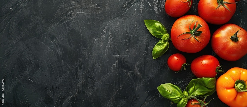 Poster dark background showcasing vegetables with ample copy space for a healthy meal menu pricing details 