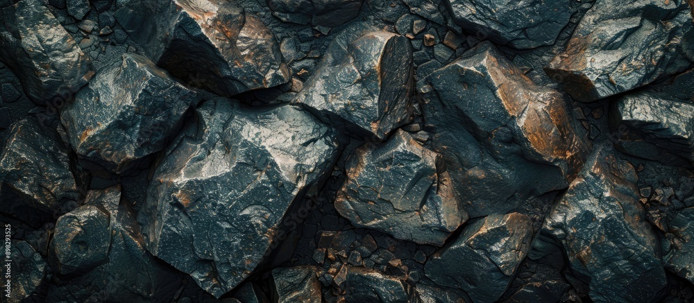 Fototapete background featuring texture of dark rocks with copy space image