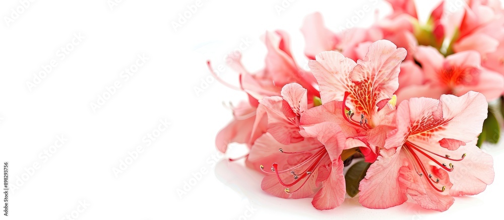 Aufkleber a bright spring azalea decoration set against a white backdrop with ample copy space image